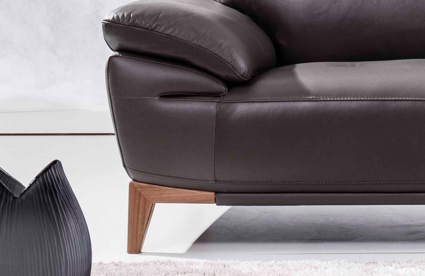 Premium Leather Dark Leather Sofa Set - Click Image to Close