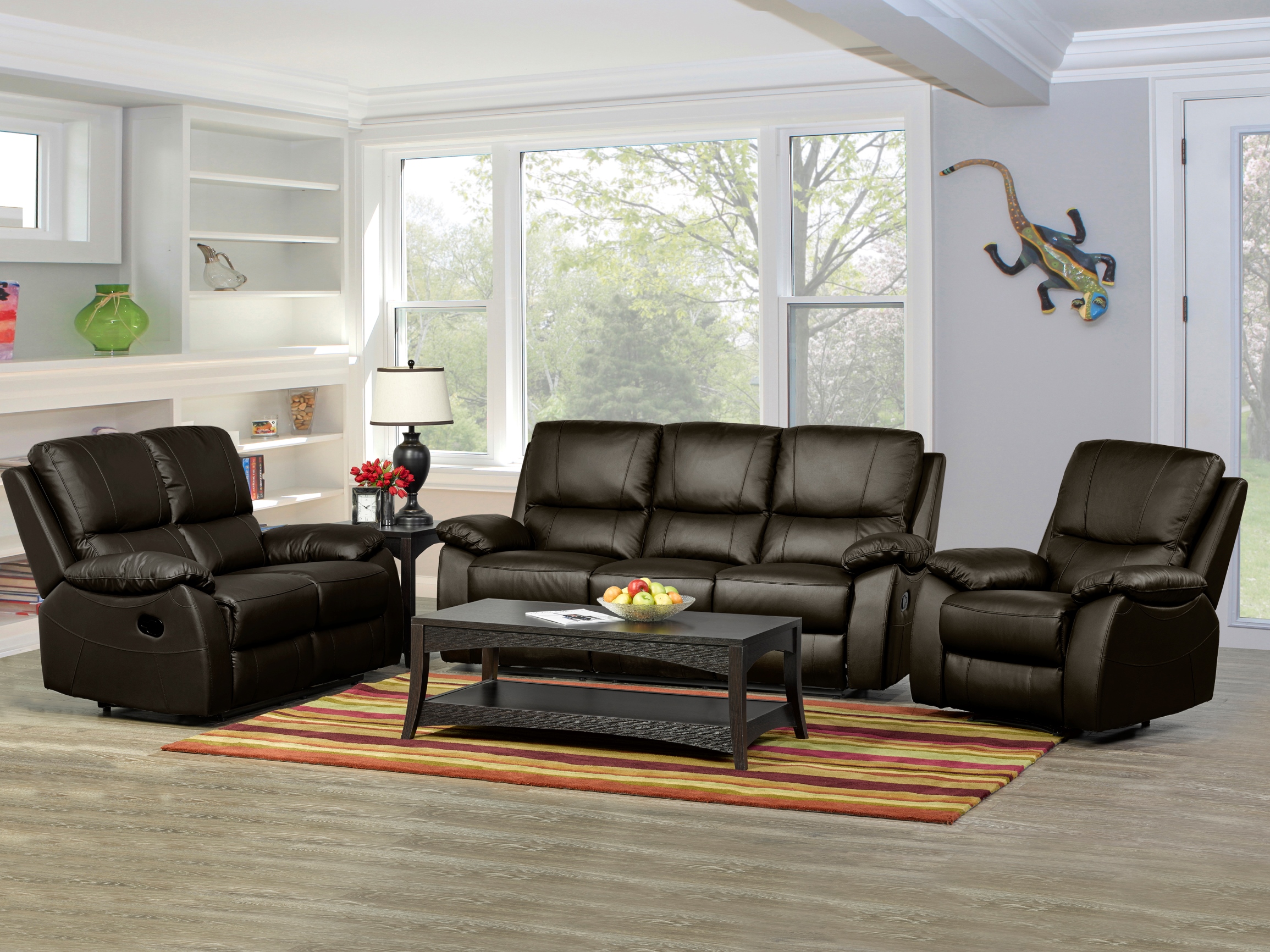 Petit Grande Contemporary Leather Living Room Set - Click Image to Close