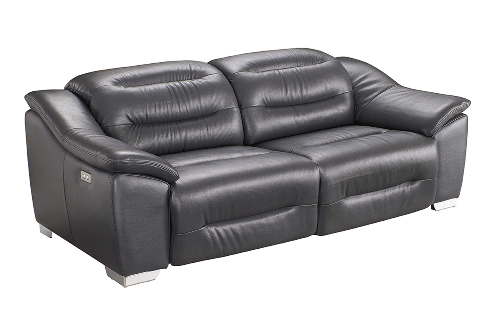 Contemporary Leather Grey Living Room Set