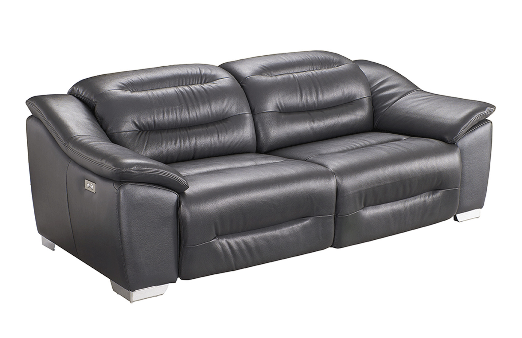 Contemporary Leather Grey Living Room Set - Click Image to Close