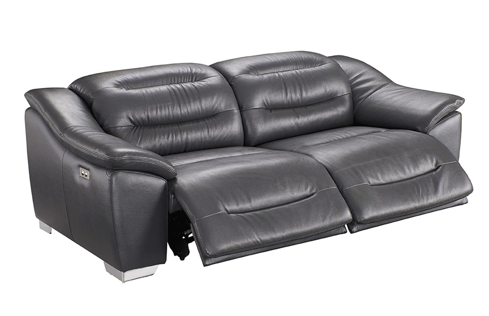 Contemporary Leather Grey Living Room Set - Click Image to Close