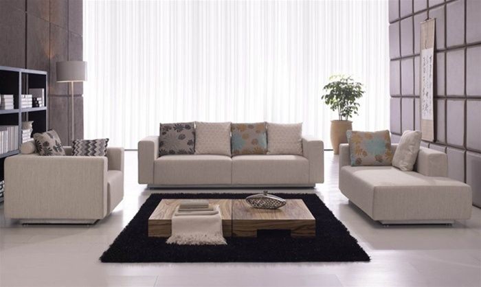 Cream Microfiber Sofa Set with Stainless Steal Legs Oklahoma Oklahoma ...