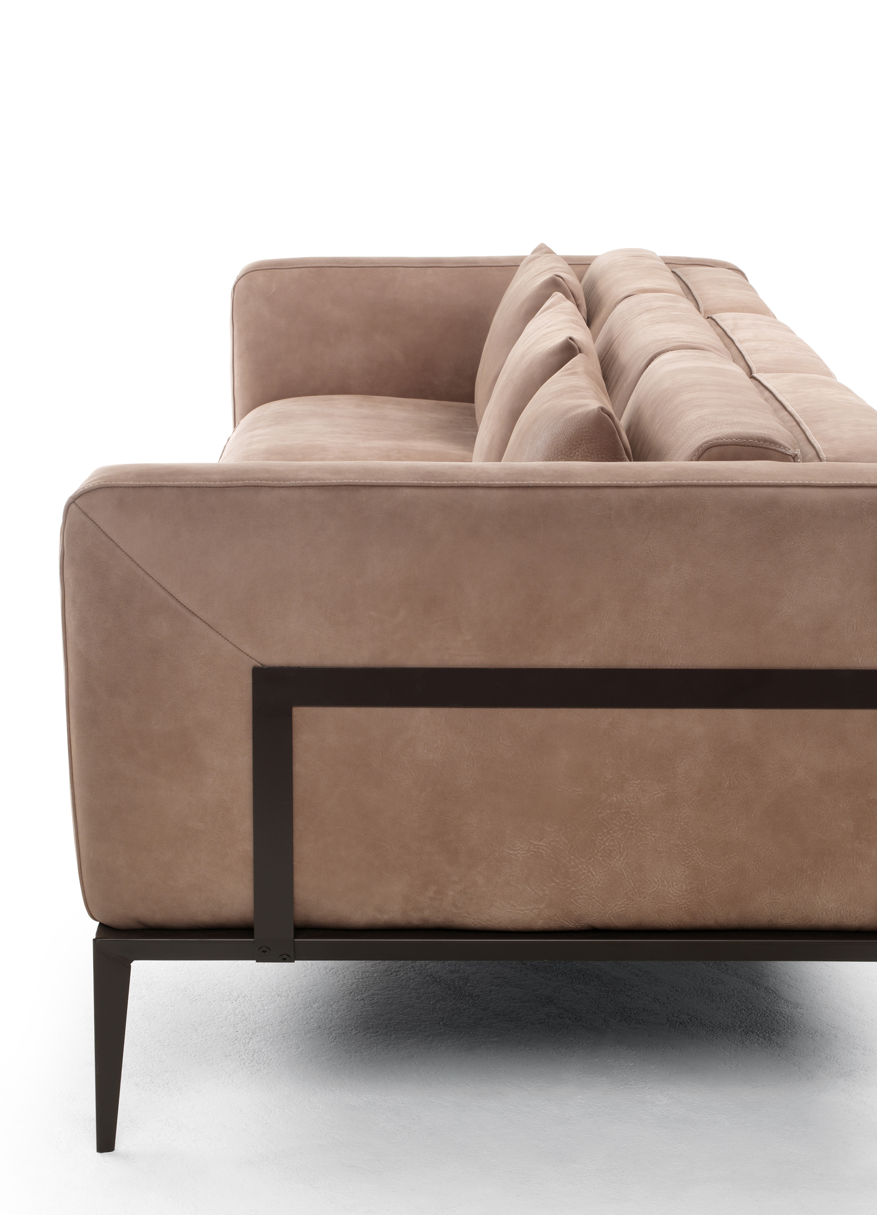 Two Pieced Italian Leather Sofa Set in Tan