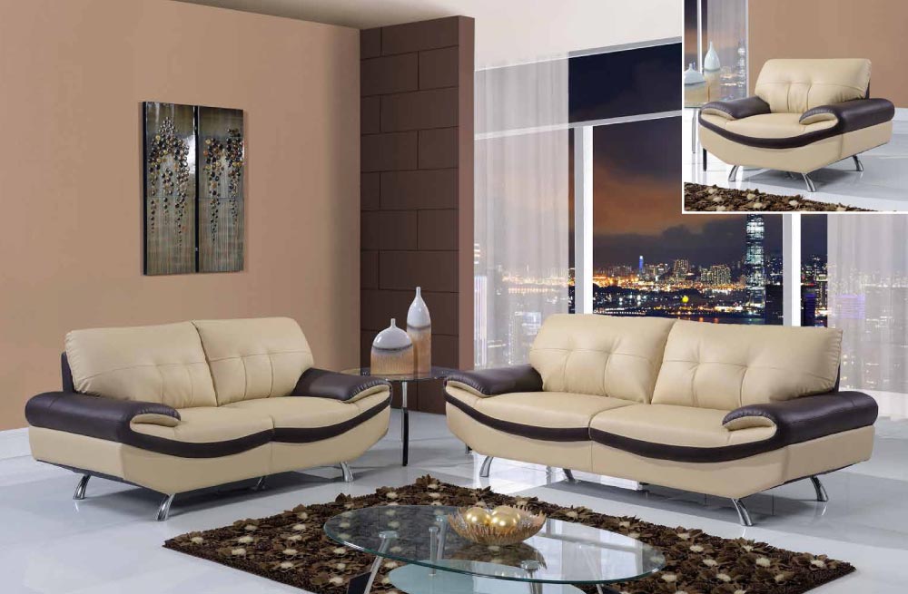 Cuccino And Chocolate 3 Piece Bonded Leather Sofa Set Fort Worth Quality Bonded Leather Modern Designer Sofas Cuccino And Chocolate 3 Piece Sofa Set