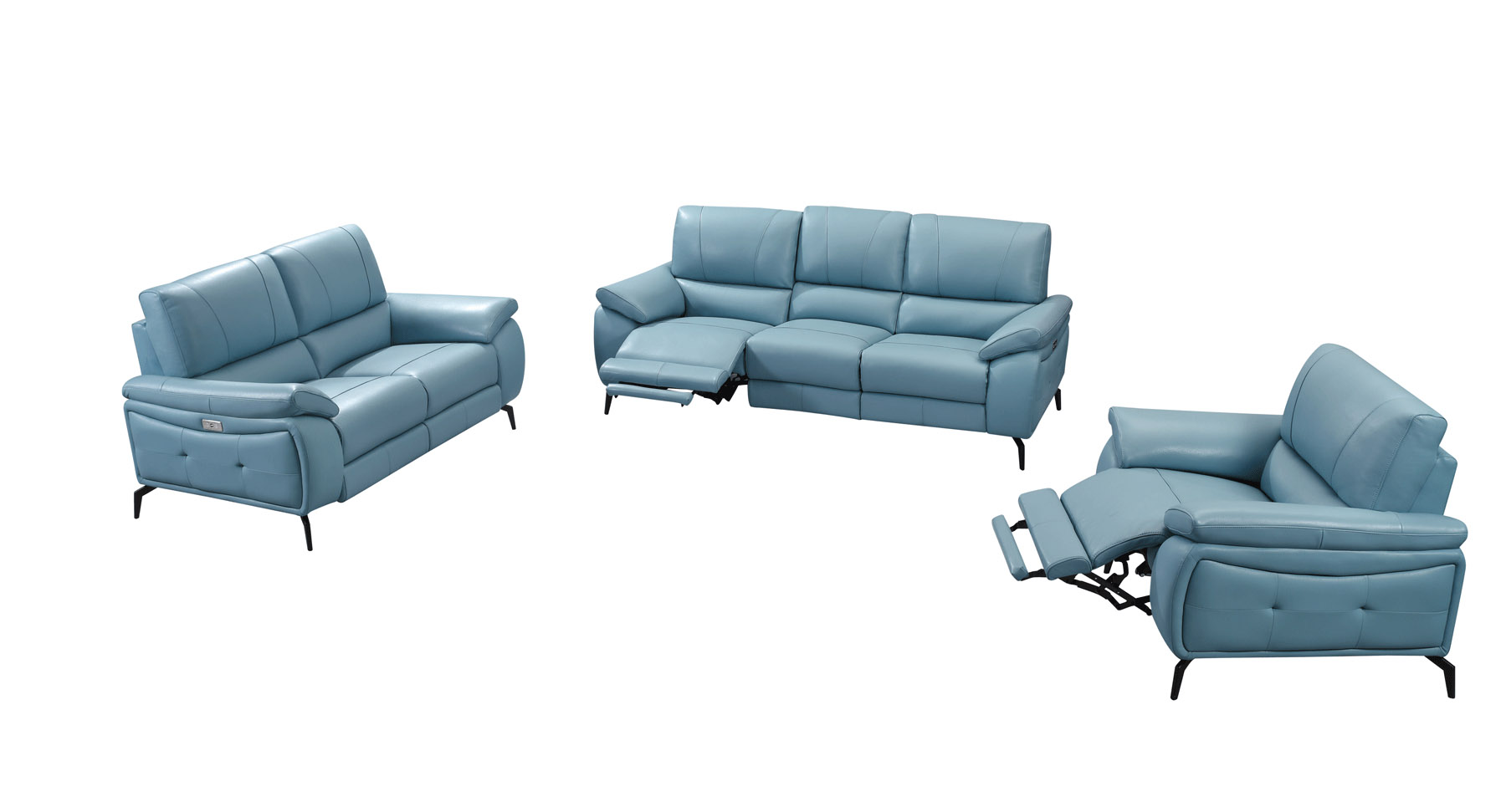 New York Contemporary Leather Living Room Set - Click Image to Close