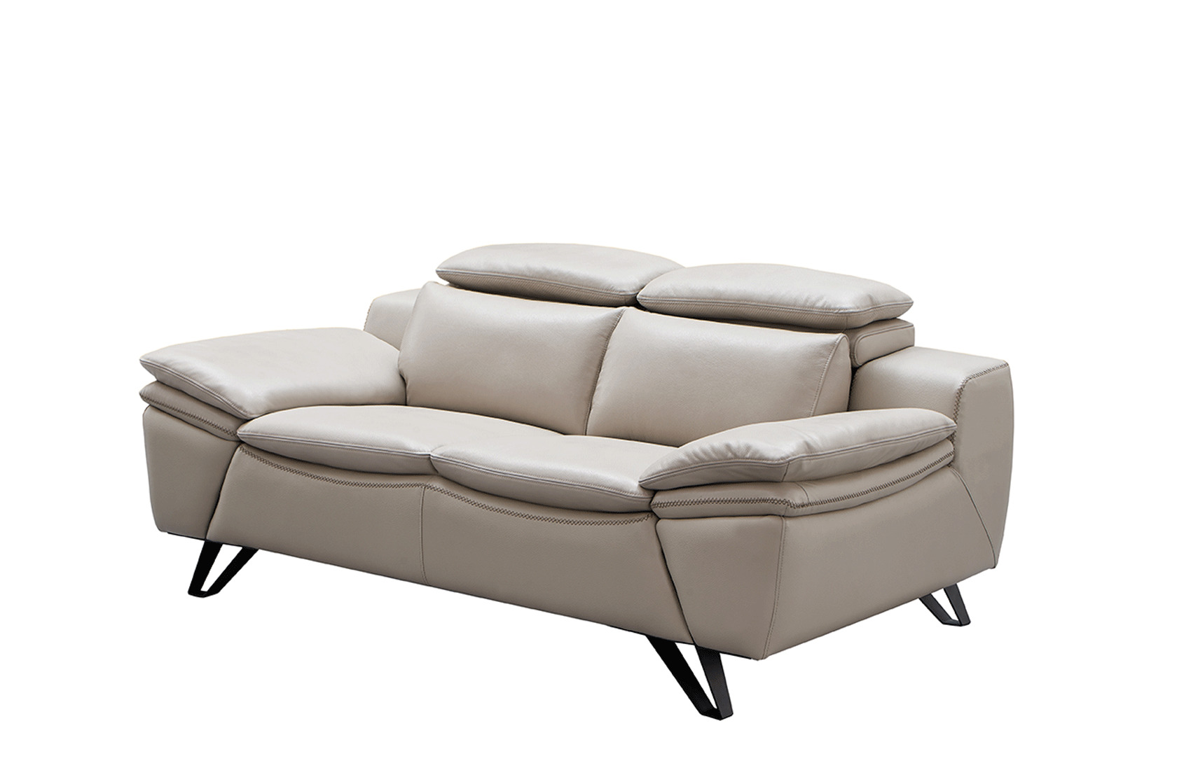 Grey Leather Contemporary Living Room Set - Click Image to Close