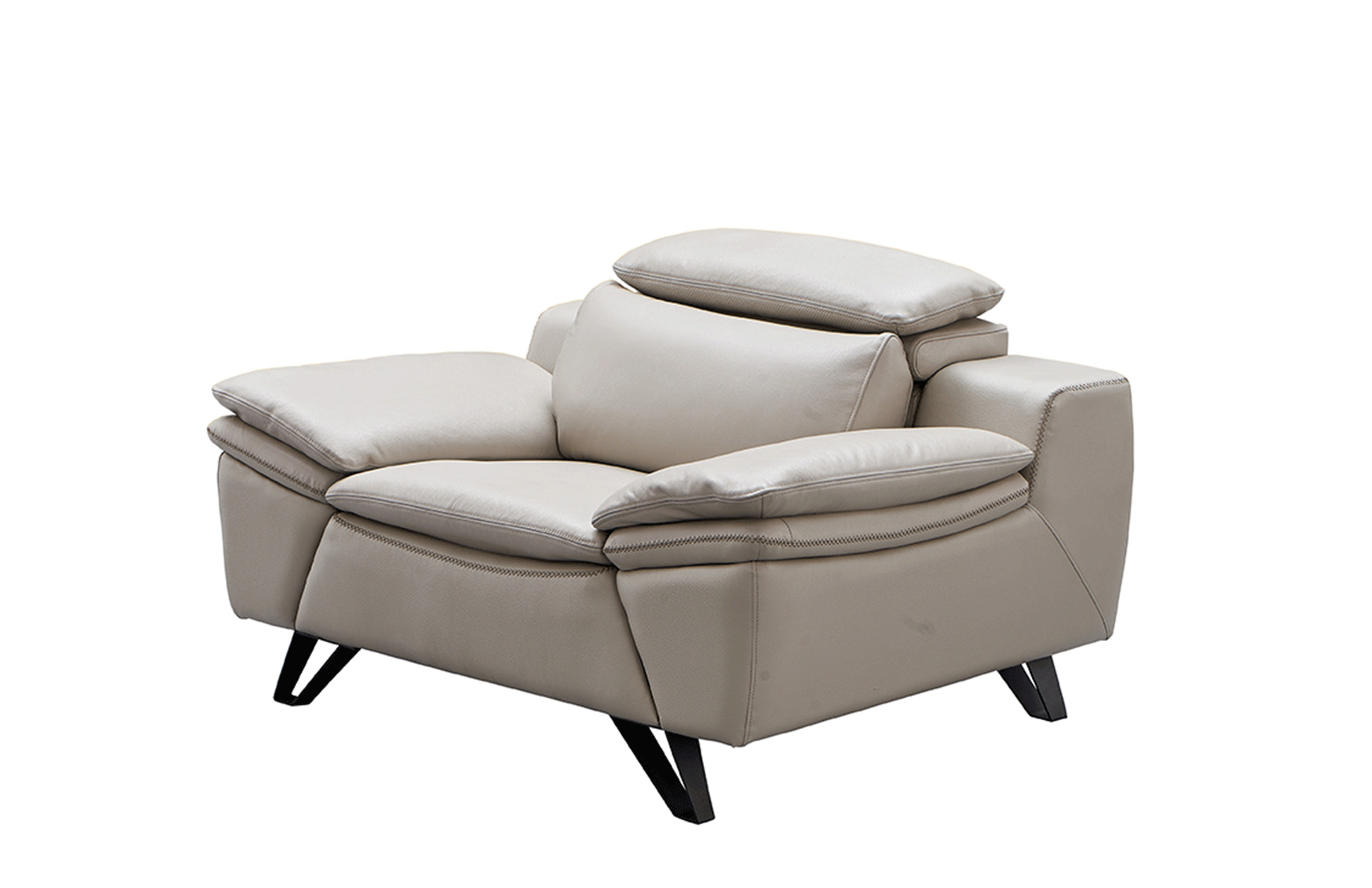 Grey Leather Contemporary Living Room Set - Click Image to Close