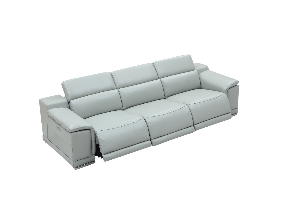 Contemporary Stylish Leather 3Pc Sofa Set with Chrome Legs - Click Image to Close