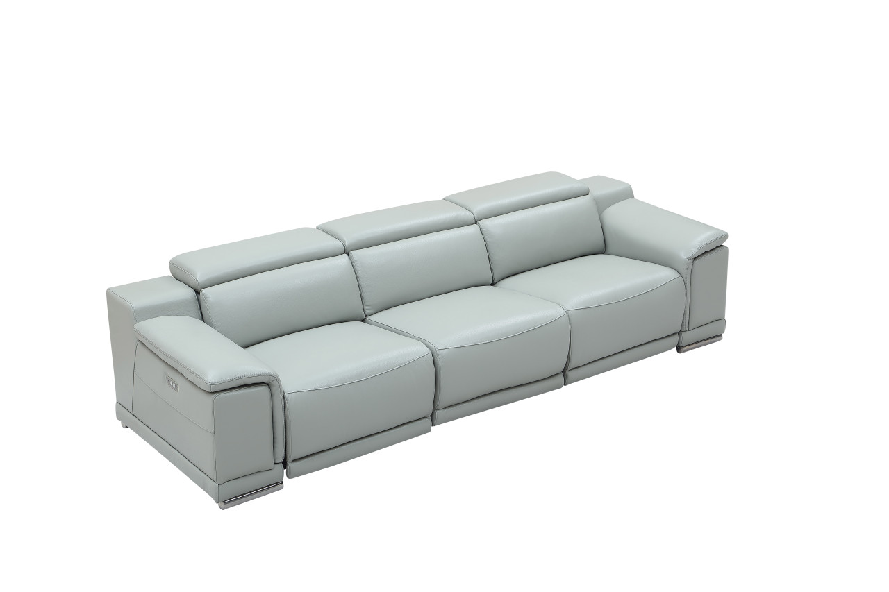 Contemporary Stylish Leather 3Pc Sofa Set with Chrome Legs - Click Image to Close