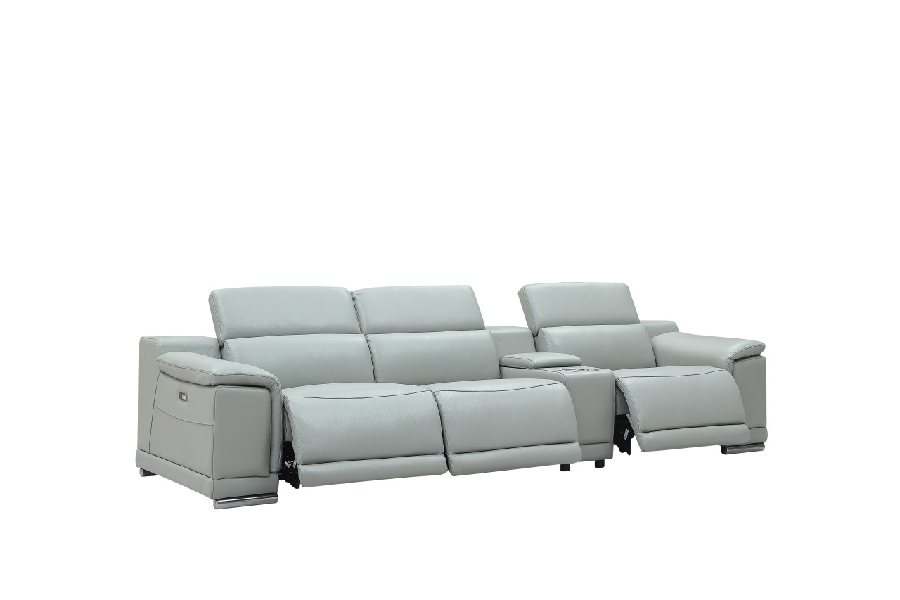 Contemporary Stylish Leather 3Pc Sofa Set with Chrome Legs - Click Image to Close