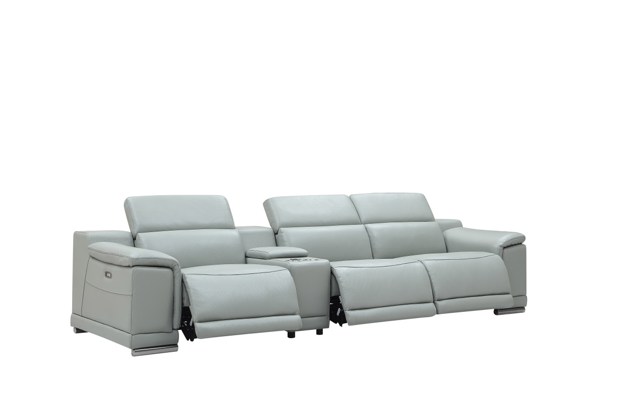 Contemporary Stylish Leather 3Pc Sofa Set with Chrome Legs - Click Image to Close