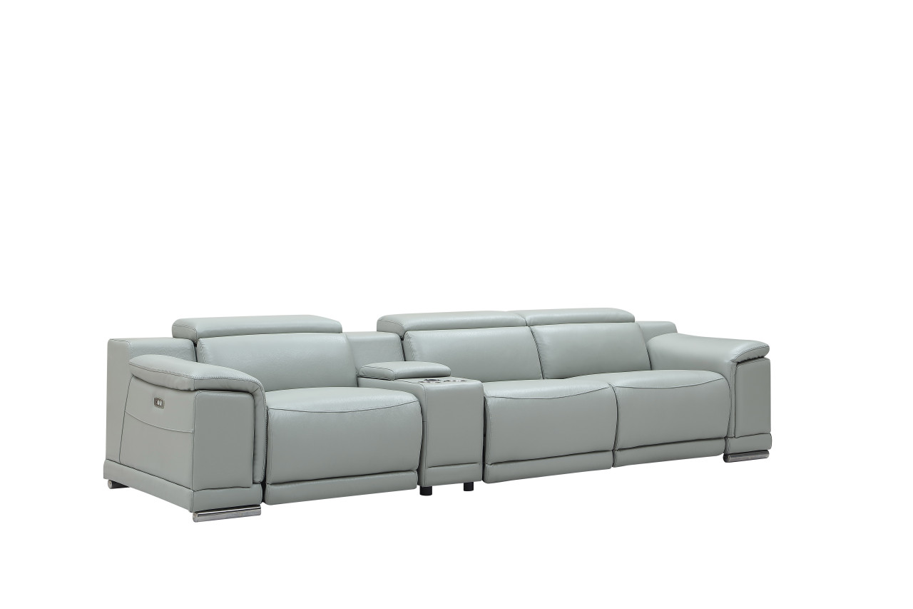 Contemporary Stylish Leather 3Pc Sofa Set with Chrome Legs - Click Image to Close