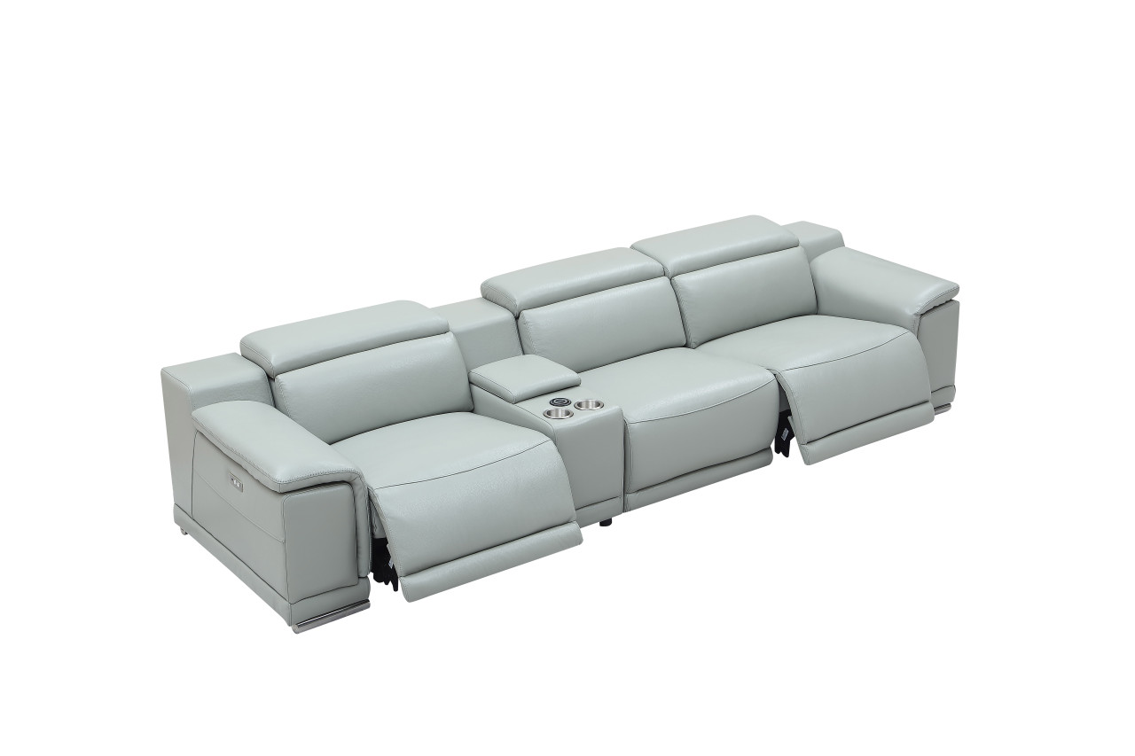 Contemporary Stylish Leather 3Pc Sofa Set with Chrome Legs - Click Image to Close