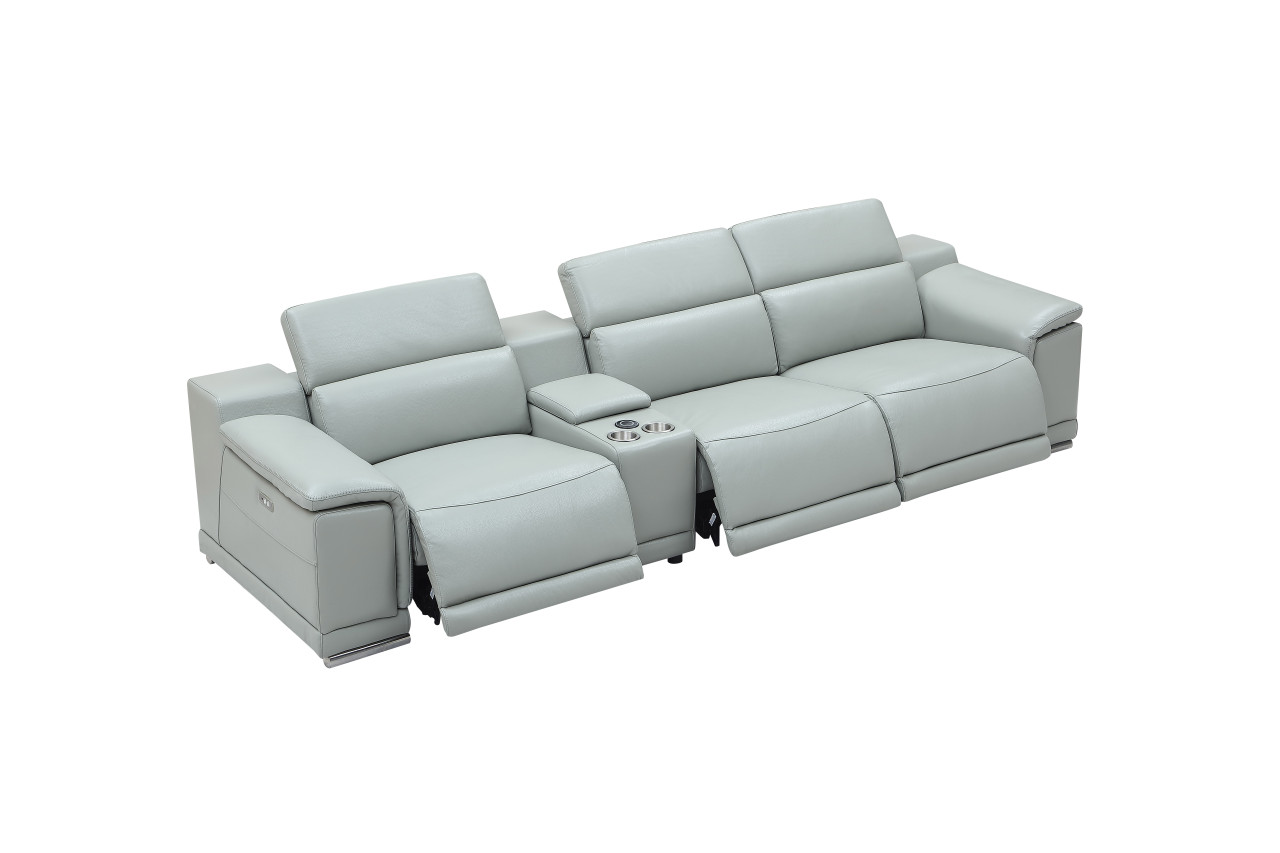 Contemporary Stylish Leather 3Pc Sofa Set with Chrome Legs - Click Image to Close