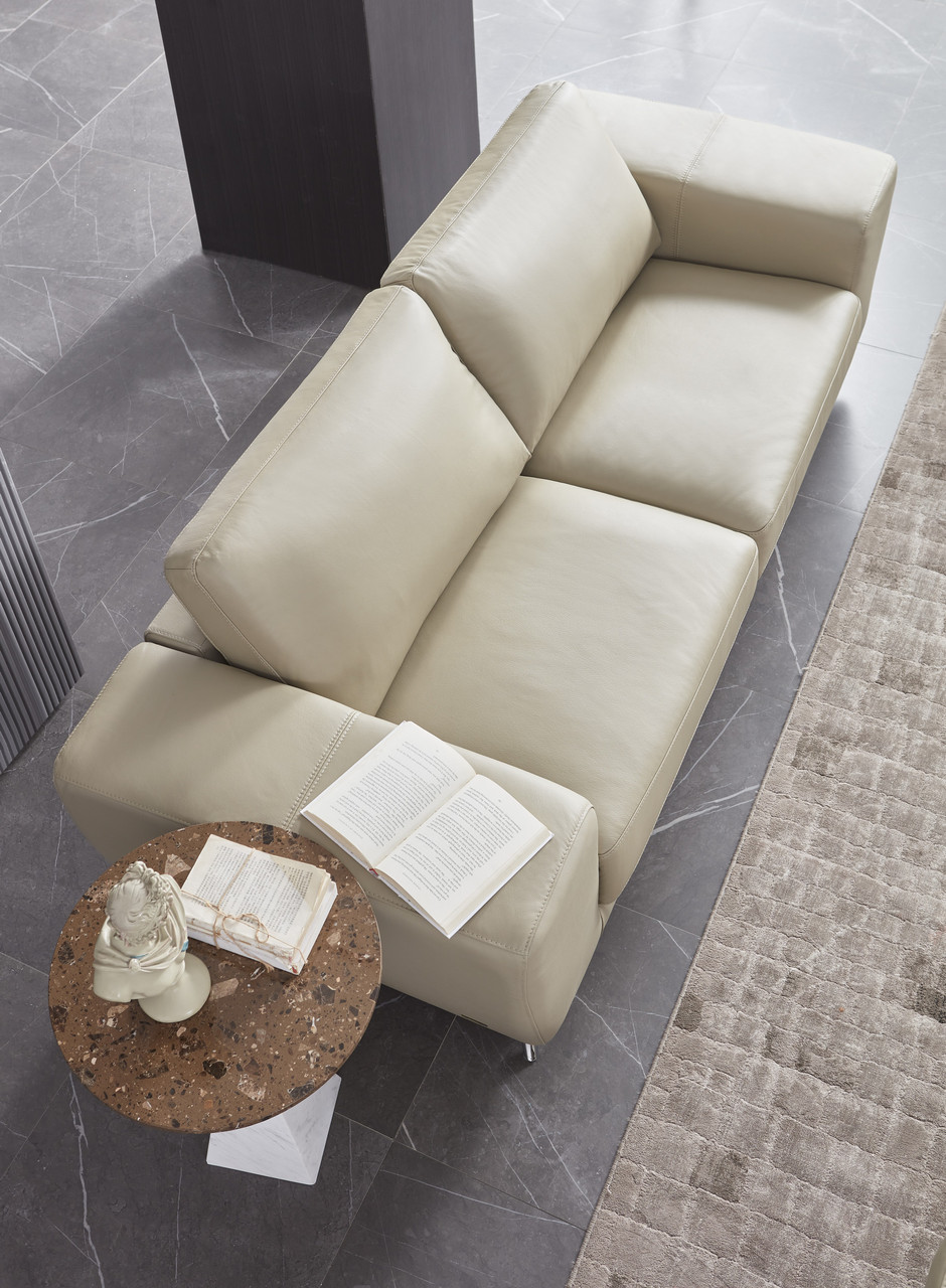 Modern Three Piece Light Gray Leather Living Room Set - Click Image to Close