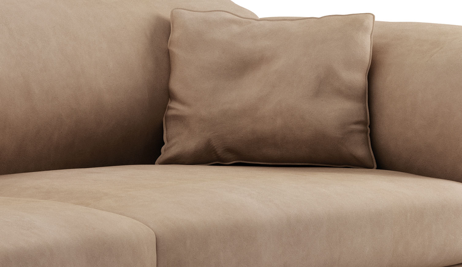 Cream Color Extra Soft Padded Leather Sofa Set - Click Image to Close