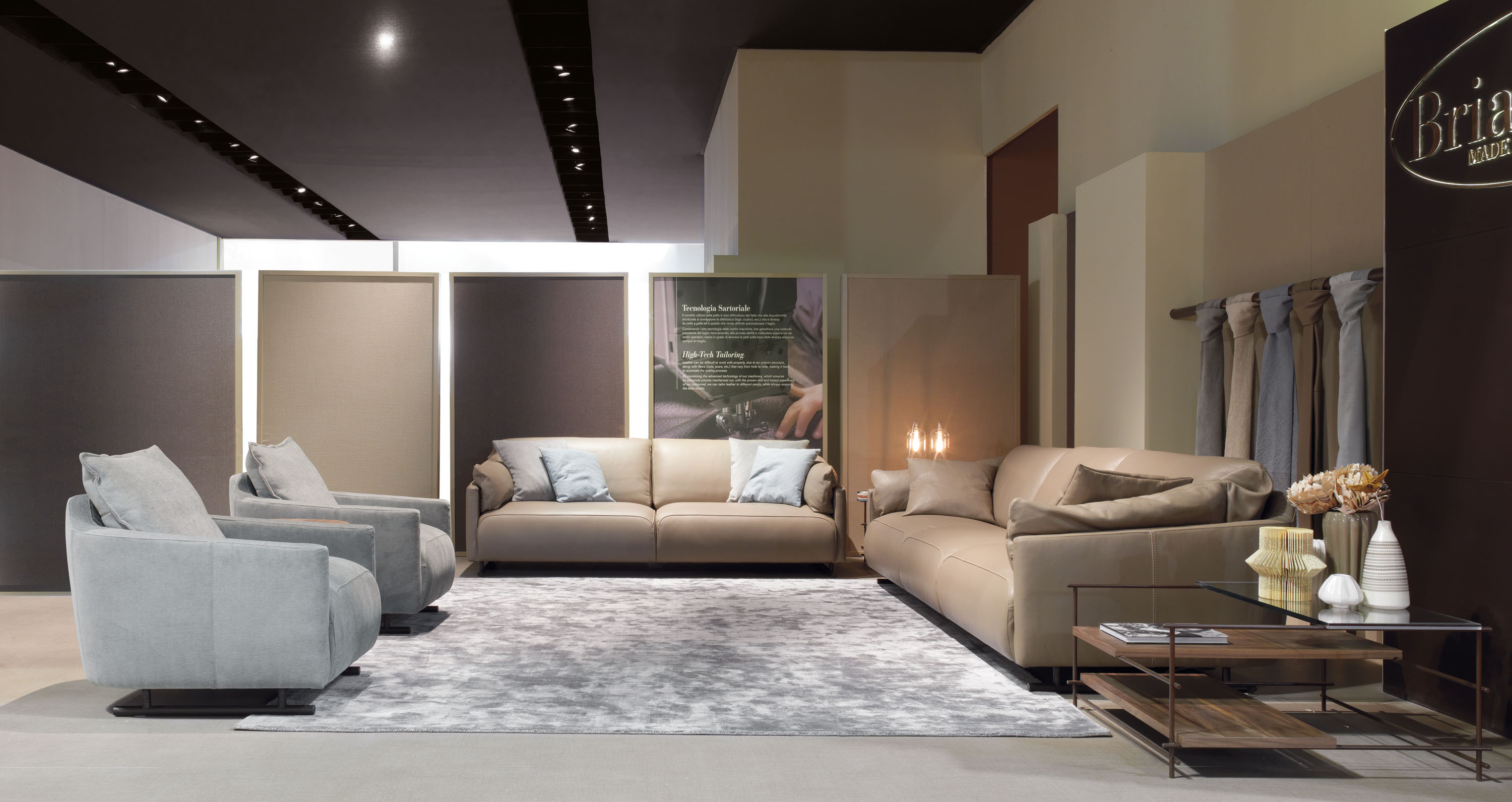 Contemporary 3 Pieces Italian Leather Living Room Set Milwaukee ...