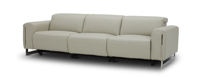 Contemporary Leather Sofa Set on Chrome Frame