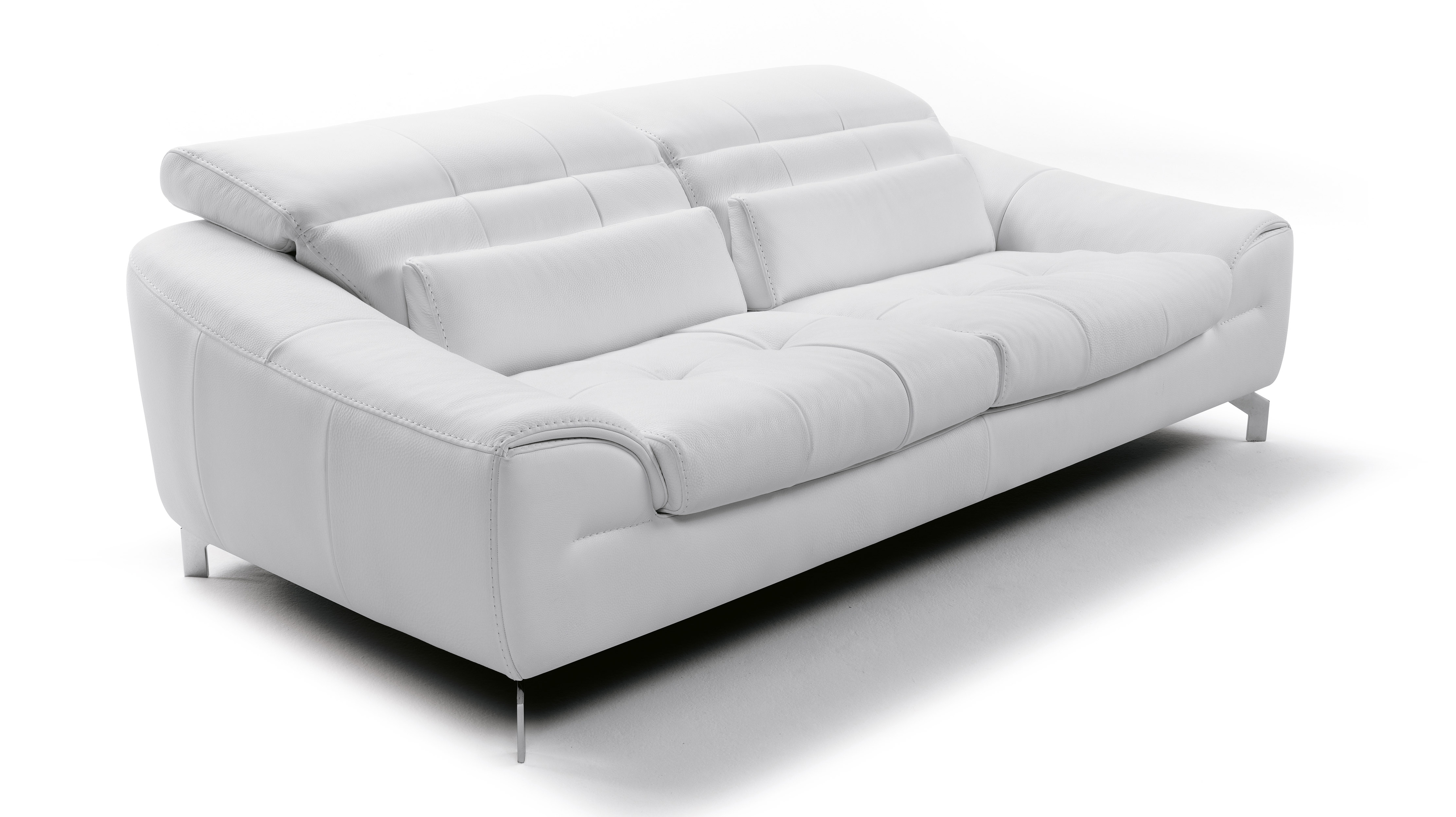 White Sofa Set in Soft Leather with Color Options - Click Image to Close