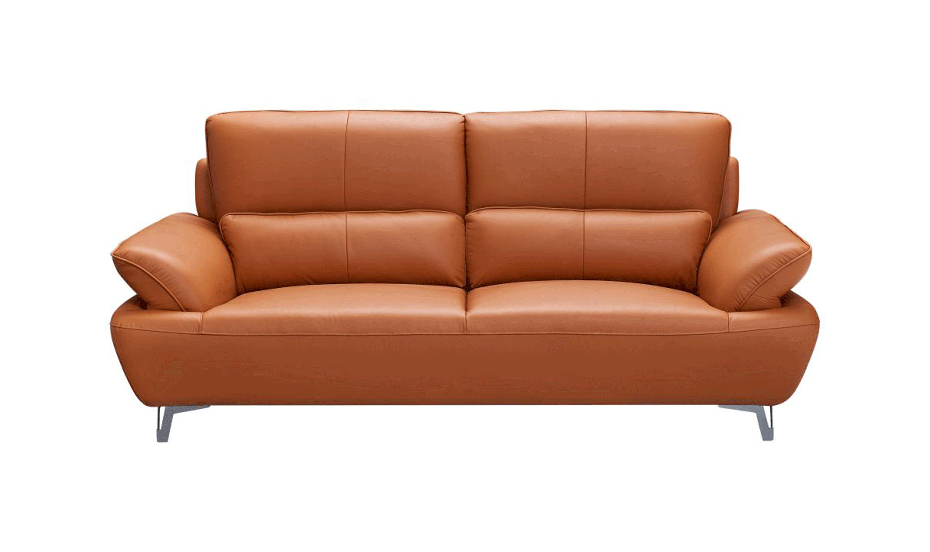 Italian Leather Sofa Set with Steel Legs - Click Image to Close