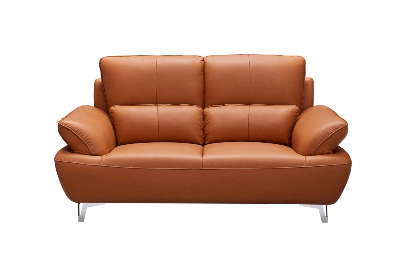 Italian Leather Sofa Set with Steel Legs - Click Image to Close