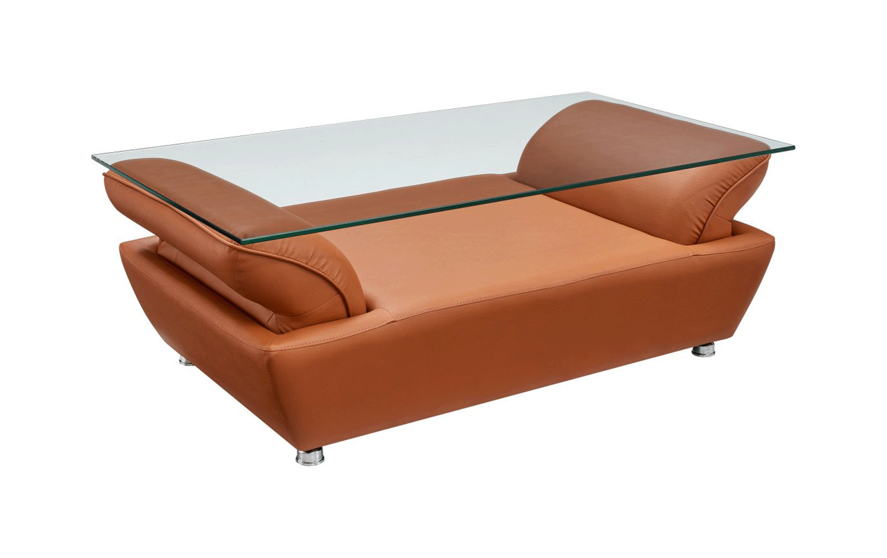 Italian Leather Sofa Set with Steel Legs - Click Image to Close