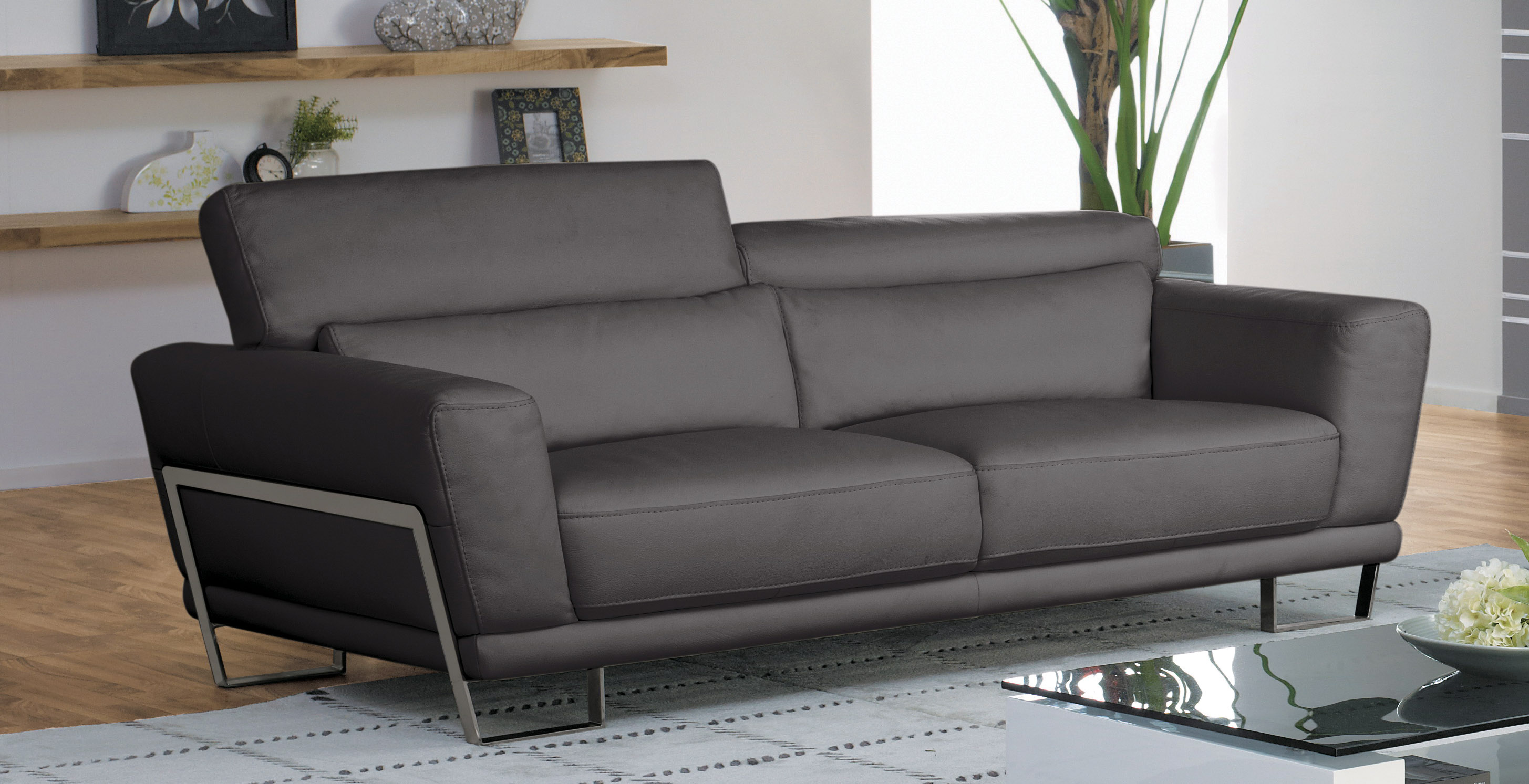 3 PC Classic Italian Leather Living Room Set - Click Image to Close