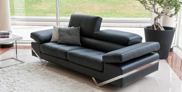 Top Grain Italian Leather Contemporary Sofa Set - Click Image to Close