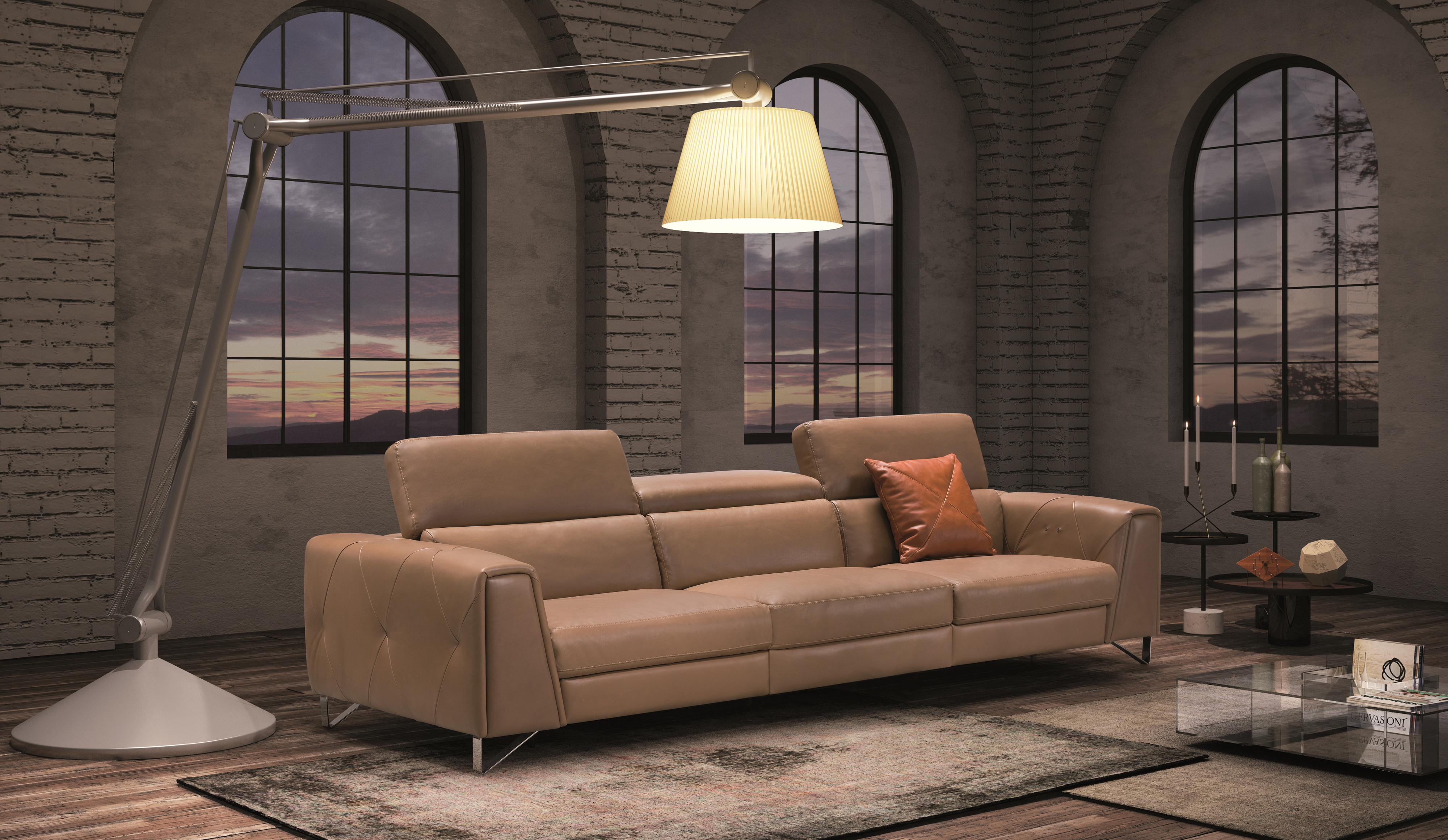 Dark Color Living Room Set with Reclining System - Click Image to Close