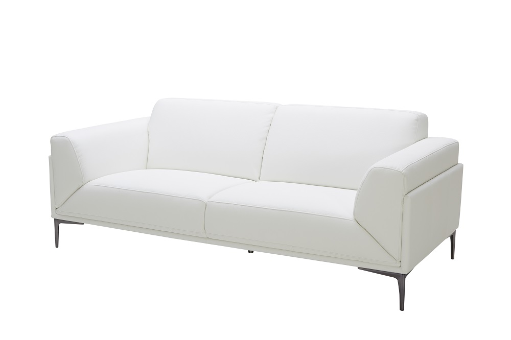 Manhattan Contemporary White Leather Sofa Set - Click Image to Close