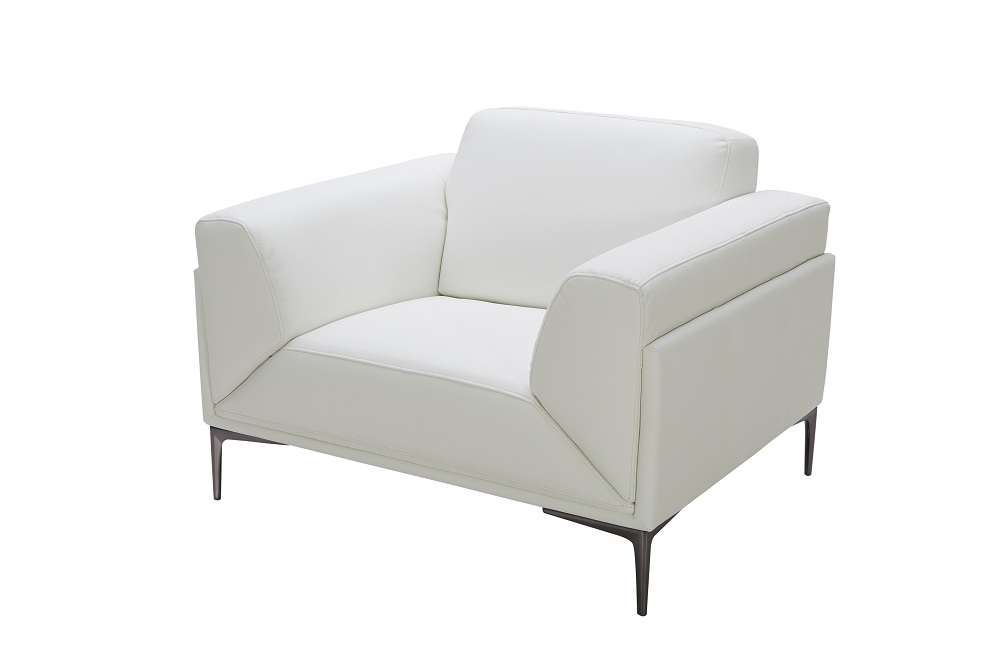 Manhattan Contemporary White Leather Sofa Set - Click Image to Close