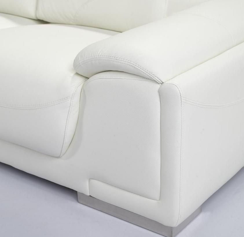 White Bonded Leather Sofa Set - Click Image to Close