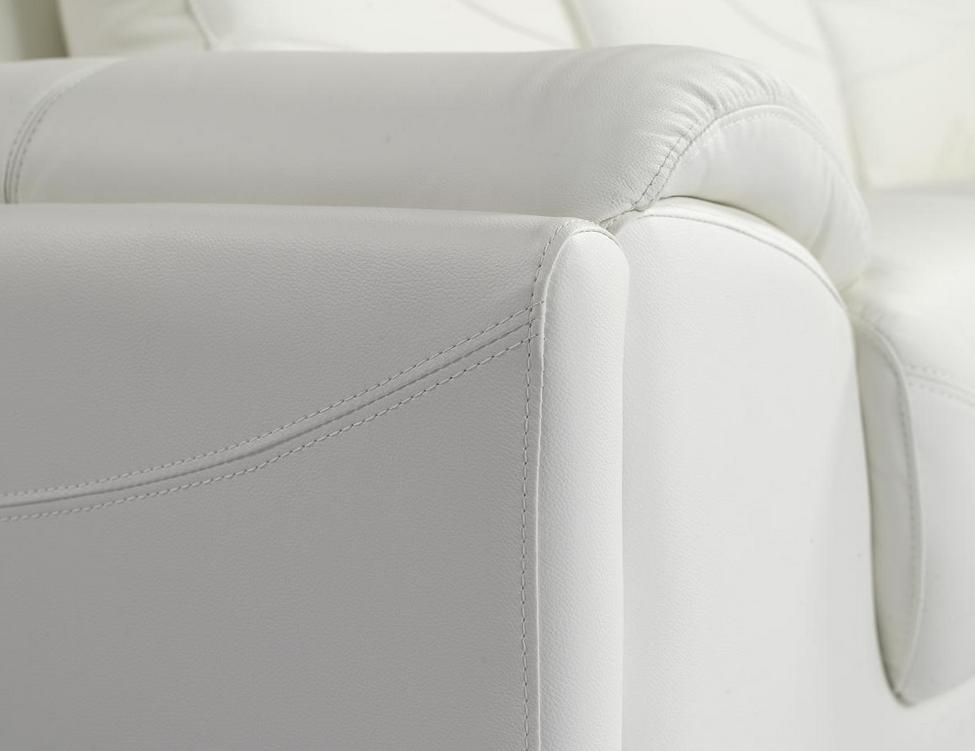 White Bonded Leather Sofa Set - Click Image to Close