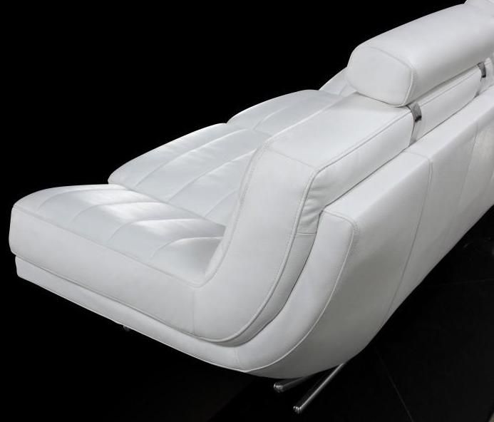 Viper White Leather Sofa Set with Adjustable Headrests - Click Image to Close