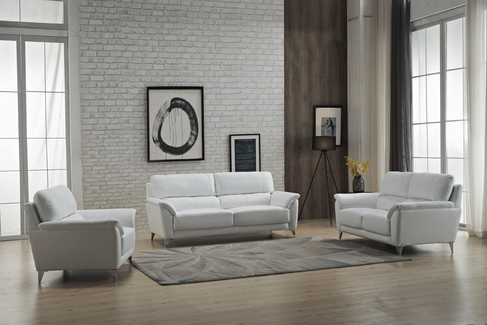 Unique Design White Leather Sofa Set Albuquerque New Mexico ESF-406