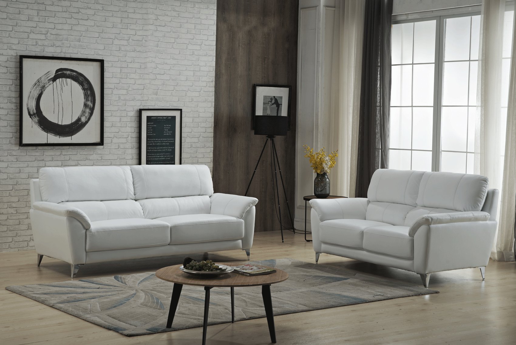 Unique Design White Leather Sofa Set - Click Image to Close