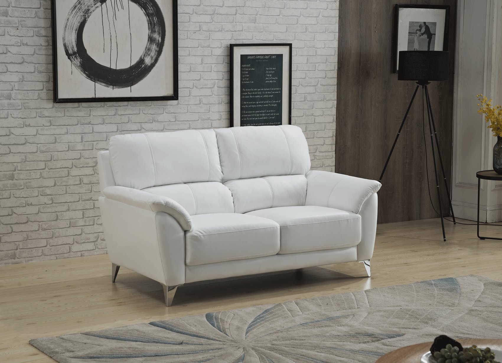 Unique Design White Leather Sofa Set - Click Image to Close