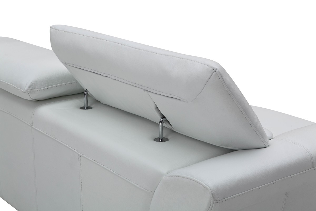 Modern White Upholstered in Italian Leather Sofa Set - Click Image to Close