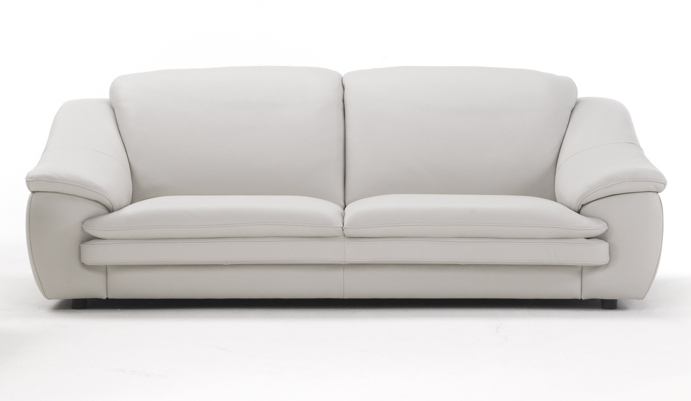 Contemporary Leather Sofa Set with Padded Arms and Cushions - Click Image to Close