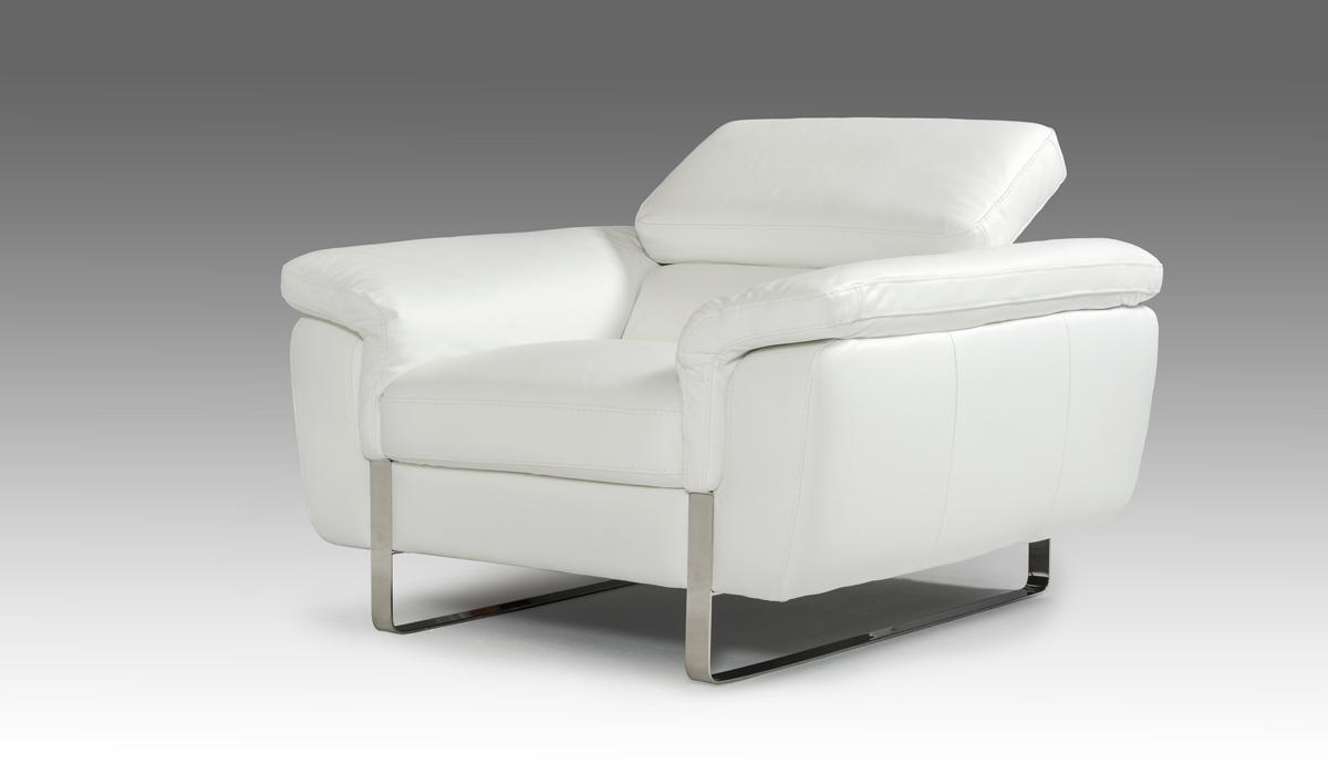 Italian Made White Leather Sofa Set with Adjustable Headrests - Click Image to Close