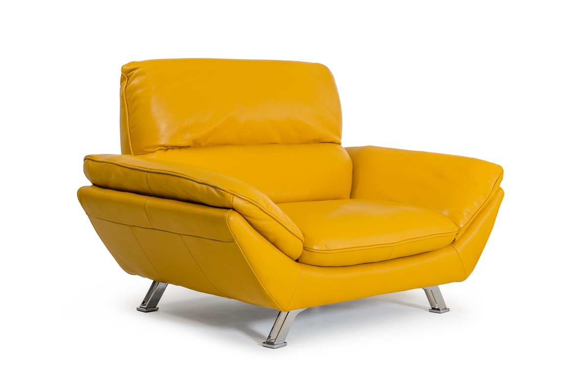 Bright Yellow Italian Genuine Leather Sofa Set Detroit Michigan VIG Daffodil Bright Yellow Italian Genuine Leather Sofa Set Detroit Michigan VIG Daffodil