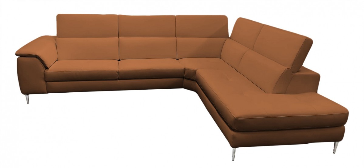 Unique Leather Sectional with Chaise - Click Image to Close