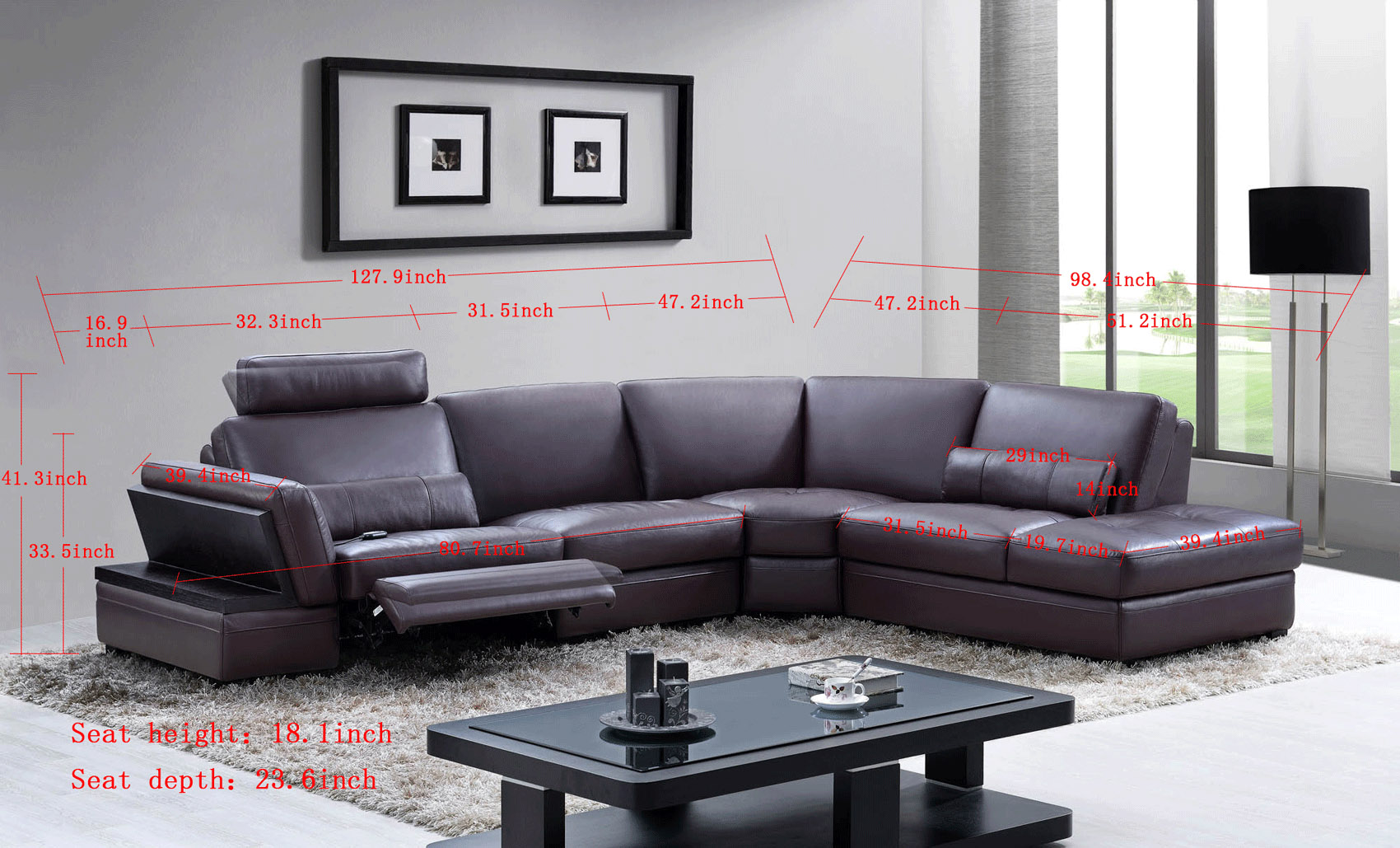 Exquisite Leather Upholstery Corner L-shape Sofa - Click Image to Close