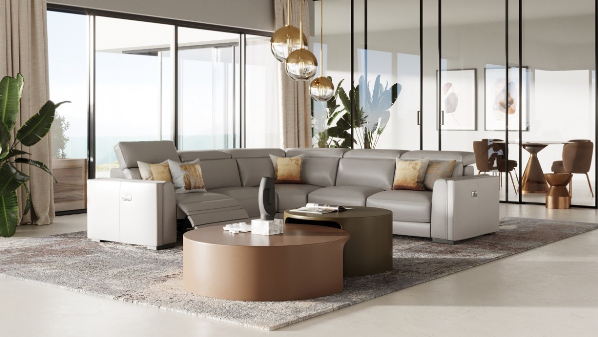 Stylish Designer Full Italian Sectional - Click Image to Close