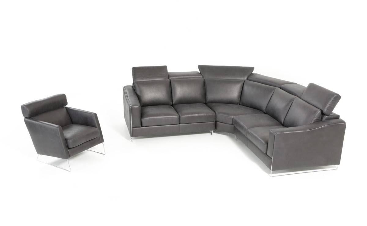 Elegant 100% Italian Leather Sectional - Click Image to Close