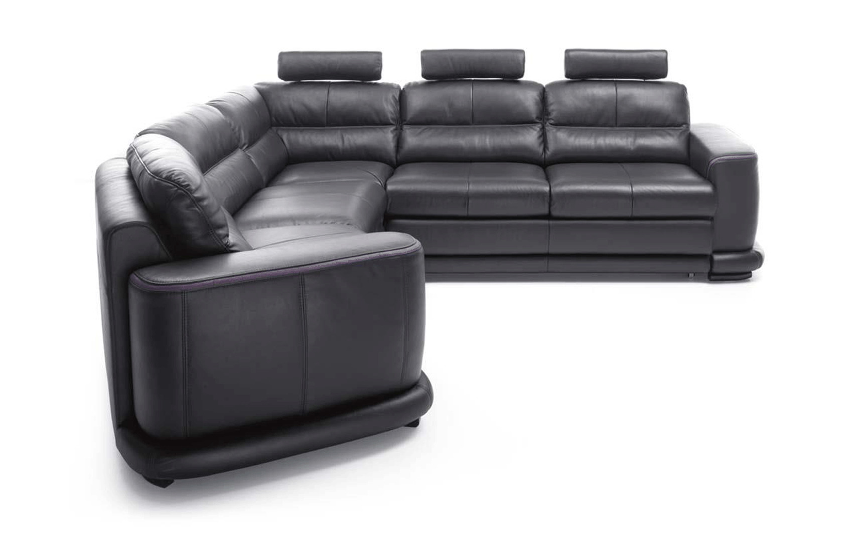 Contemporary Sectional Sleeper in Italian Leather - Click Image to Close