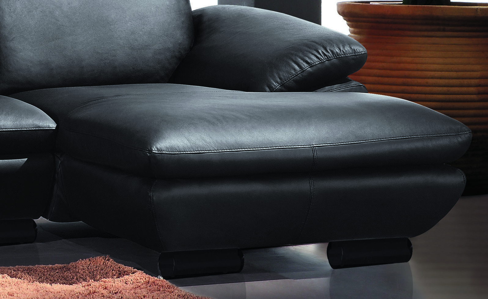 Modern Sectional Upholstered In Real Leather San Antonio Texas Beverly