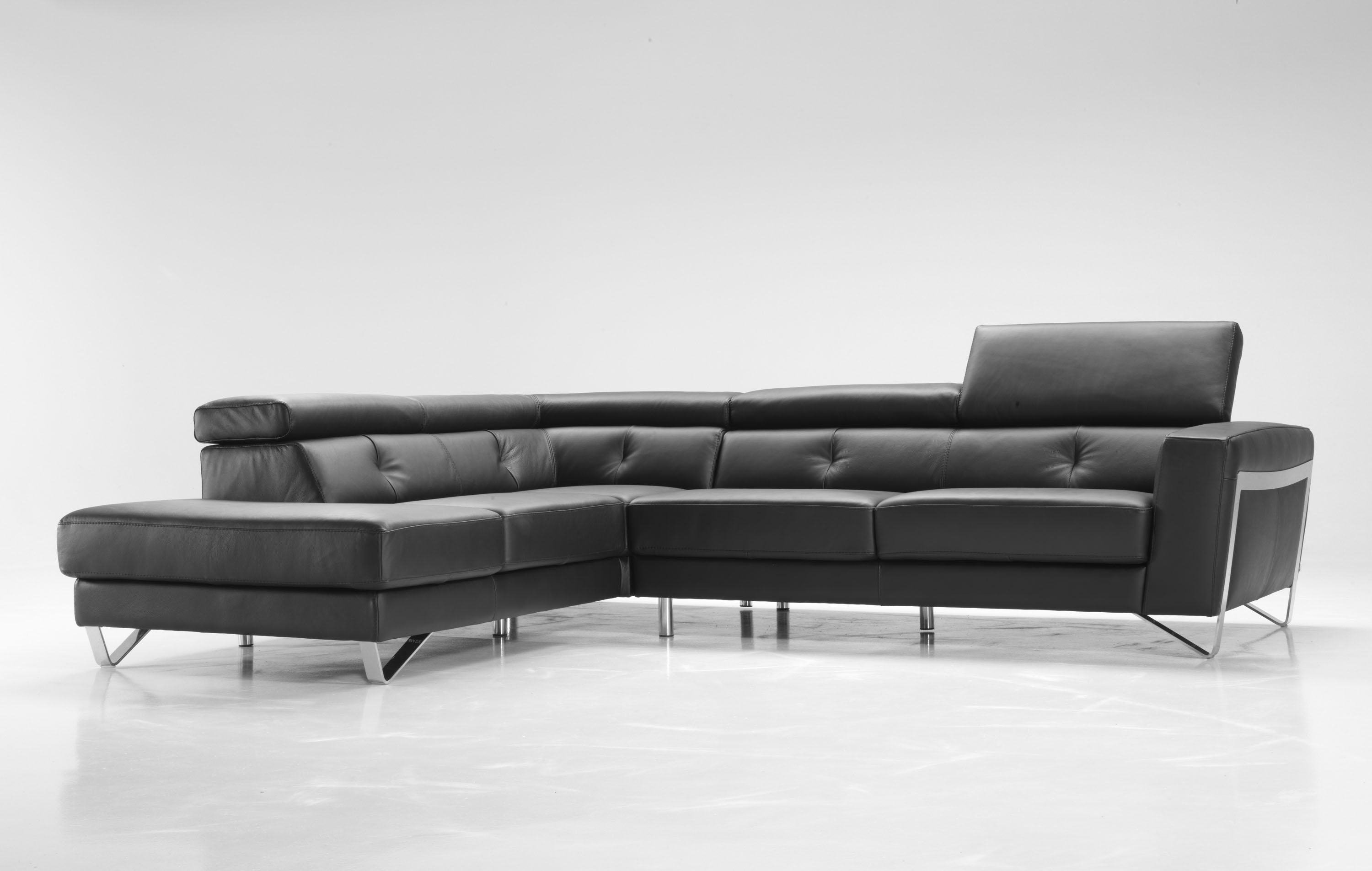 Advanced Adjustable Leather Corner Sectional Sofa - Click Image to Close