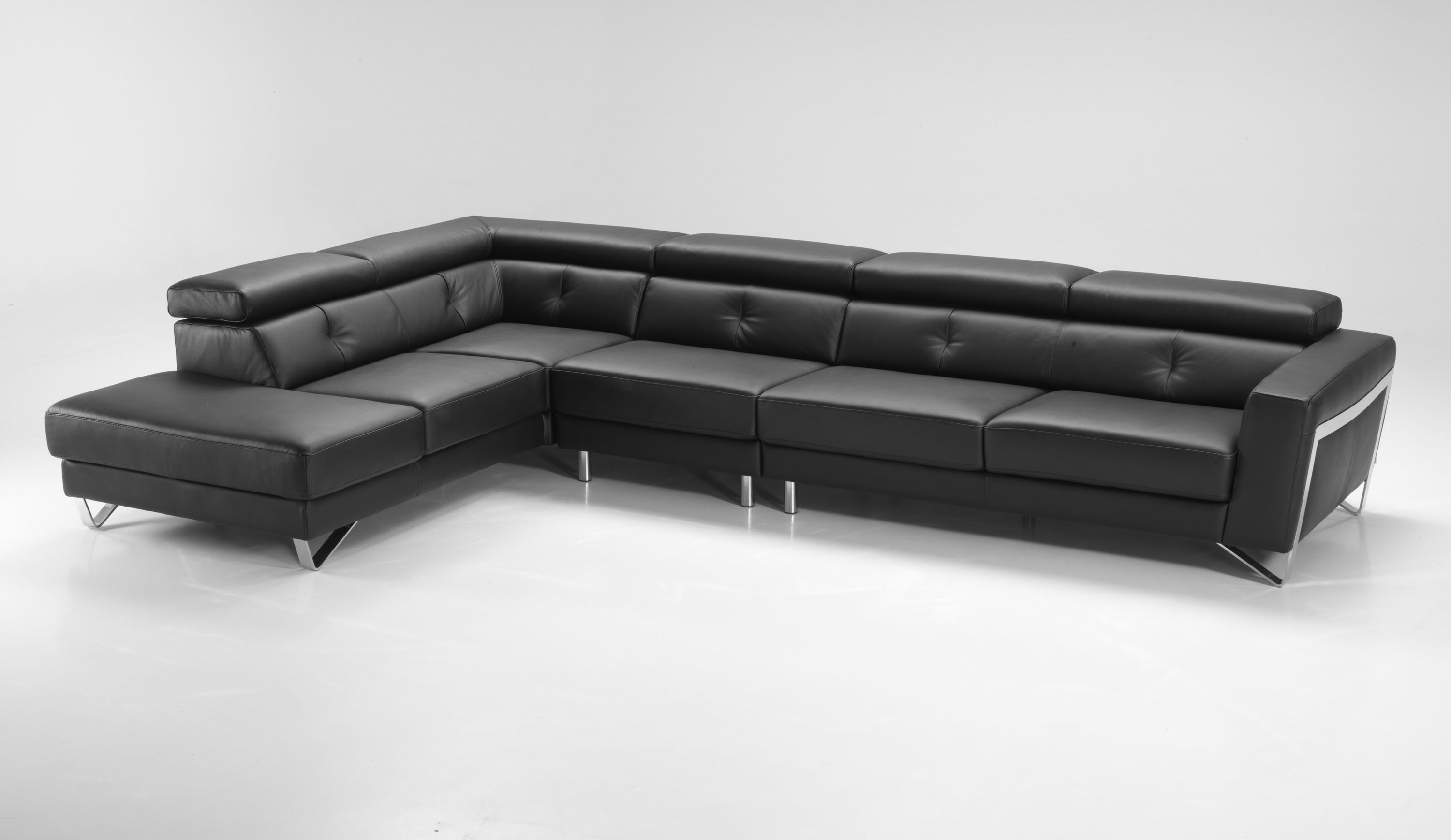 Advanced Adjustable Leather Corner Sectional Sofa - Click Image to Close