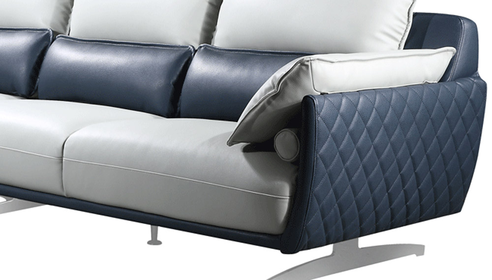 Extravagant Tufted Leather Curved Corner Sofa